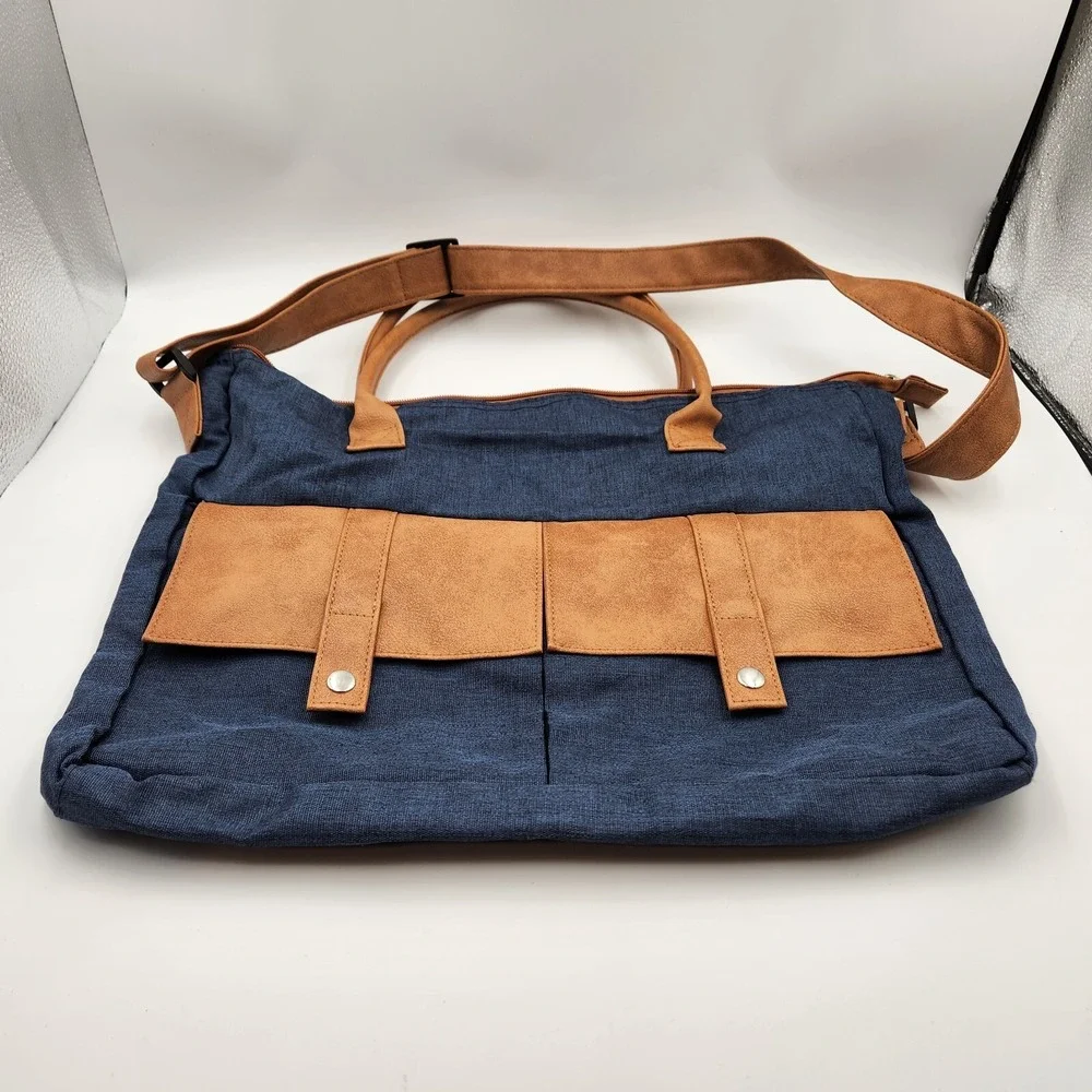 Classic‎ Courier Bag AARP Blue Pockets Handles and Adjustable Strap Utility